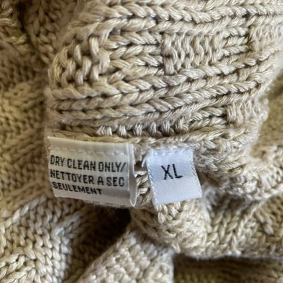 Lisa Nichols Vintage Cream Basket Weave Knit Cardigan Sweater XL - Picture 8 of 8